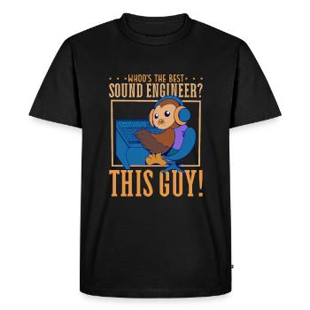 Owl at the Mixer - Sound Engineer - Men's Premium Organic T-Shirt - black - Front - Nico (187cm)