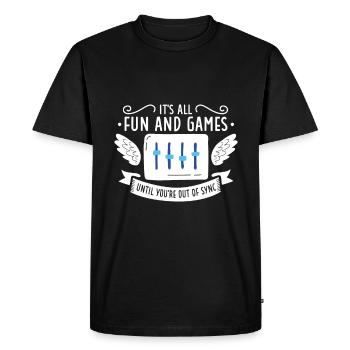 Blos nicht asynchron - Sound Engineer - Men's Premium Organic T-Shirt - black - Front - Nico (187cm)