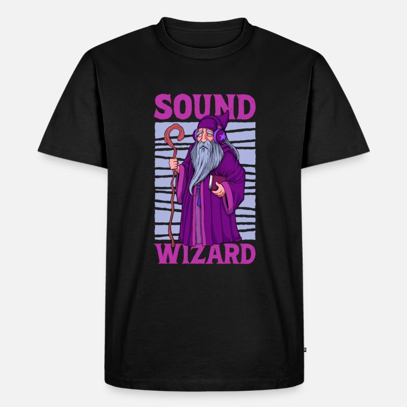 Sound Wizard - Tontechniker - Männer Premium Bio T-Shirt - Schwarz