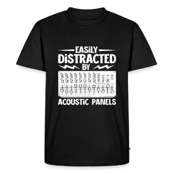 Distracted by mixer - sound engineer - Men's Premium Organic T-Shirt - black - Front - Nico (187cm)