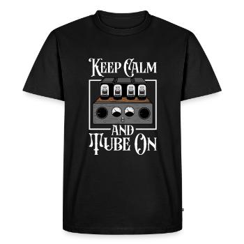 Keep Calm and Tube On - Tube valve - Männer Premium Bio T-Shirt - Schwarz - Vorne - Nico (187cm)