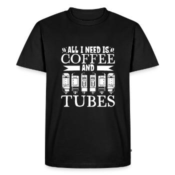 Coffee and vacuum tubes - Men's Premium Organic T-Shirt - black - Front - Nico (187cm)