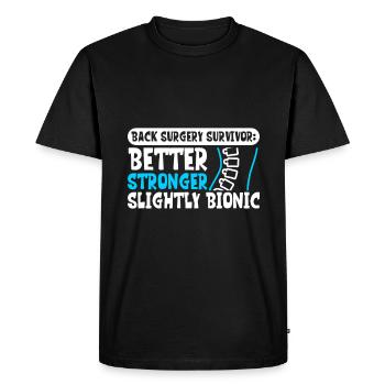 Survivant de la chirurgie de la colonne vertébrale - Chirurgie du dos - T-shirt Premium bio Homme - noir - Devant - Nico (187cm)