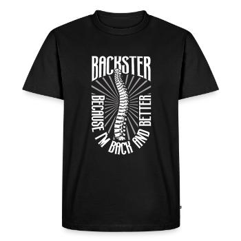 Backster - Dos et mieux - Chirurgie de la colonne vertébrale - T-shirt Premium bio Homme - noir - Devant - Nico (187cm)