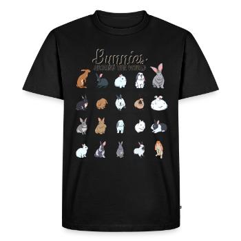 Rabbits of the World - Rabbit Breeds - Men's Premium Organic T-Shirt - black - Front - Nico (187cm)