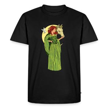 Dieu de la mythologie celtique - Rhiannon - T-shirt Premium bio Homme - noir - Devant - Nico (187cm)