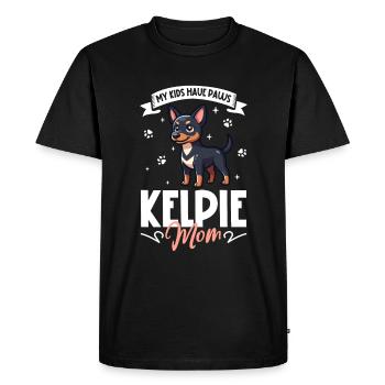 Maman Kelpie australienne - T-shirt Premium bio Homme - noir - Devant - Nico (187cm)