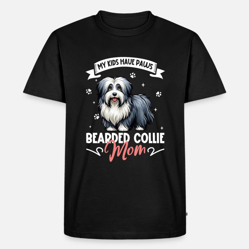 Bearded Collie Mama - Männer Premium Bio T-Shirt - Schwarz
