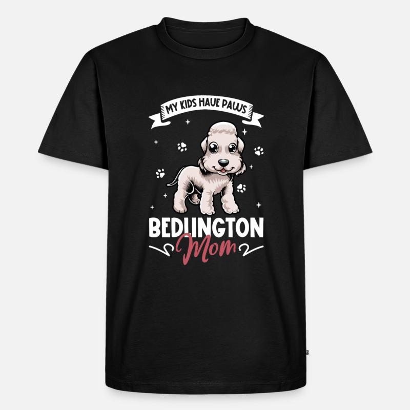 Bedlington Terrier Mama - Männer Premium Bio T-Shirt - Schwarz