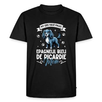 Epagneul Bleu de Picardie Mama - Men's Premium Organic T-Shirt - black - Front - Nico (187cm)