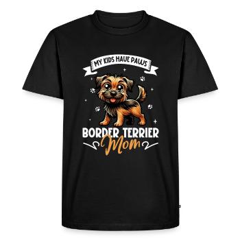 Maman Border Terrier - T-shirt Premium bio Homme - noir - Devant - Nico (187cm)