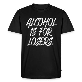 L’alcool est pour les perdants Alkoholfrei Sober Ohne Alk - T-shirt Premium bio Homme - noir - Devant - Nico (187cm)