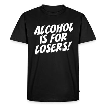 L’alcool est pour les perdants Alkoholfrei Sober Ohne Alk - T-shirt Premium bio Homme - noir - Devant - Nico (187cm)