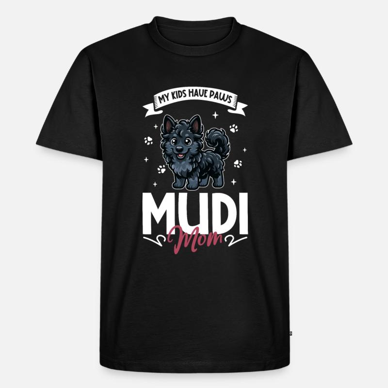 Mudi Mama - Männer Premium Bio T-Shirt - Schwarz