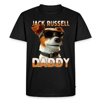 Jack Russell Daddy Dad Father's Day Dad Jack Russell - Men's Premium Organic T-Shirt - black - Front - Nico (187cm)