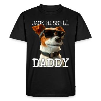 Jack Russell Daddy Dad Father's Day Dad Jack Russell - Men's Premium Organic T-Shirt - black - Front - Nico (187cm)