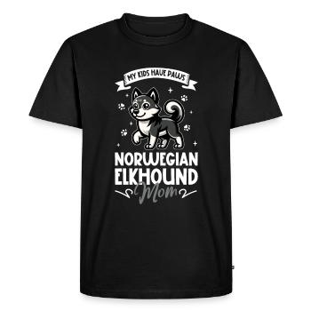 Norwegian Elkhound Mom - Men's Premium Organic T-Shirt - black - Front - Nico (187cm)