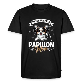 Épagneul miniature continental Mama - T-shirt Premium bio Homme - noir - Devant - Nico (187cm)