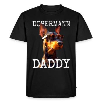 Doberman Papa Papa Papa Fête des Pères Papa Doberman - T-shirt Premium bio Homme - noir - Devant - Nico (187cm)