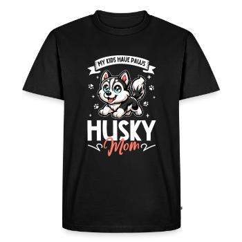 Maman husky de Sibérie - T-shirt Premium bio Homme - noir - Devant - Nico (187cm)