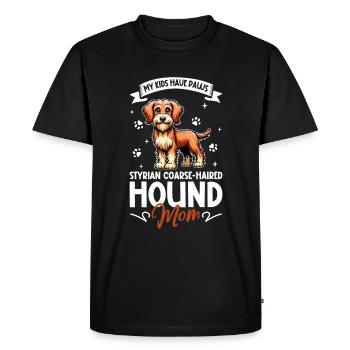 Styrian Rough-haired Hound Mama - Men's Premium Organic T-Shirt - black - Front - Nico (187cm)