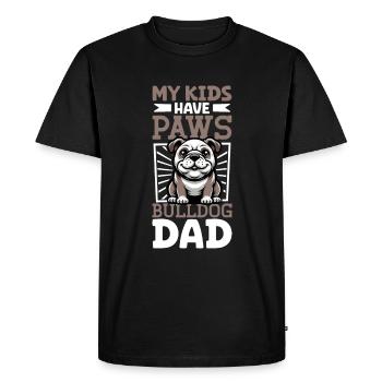 Bulldog Dad - Men's Premium Organic T-Shirt - black - Front - Nico (187cm)