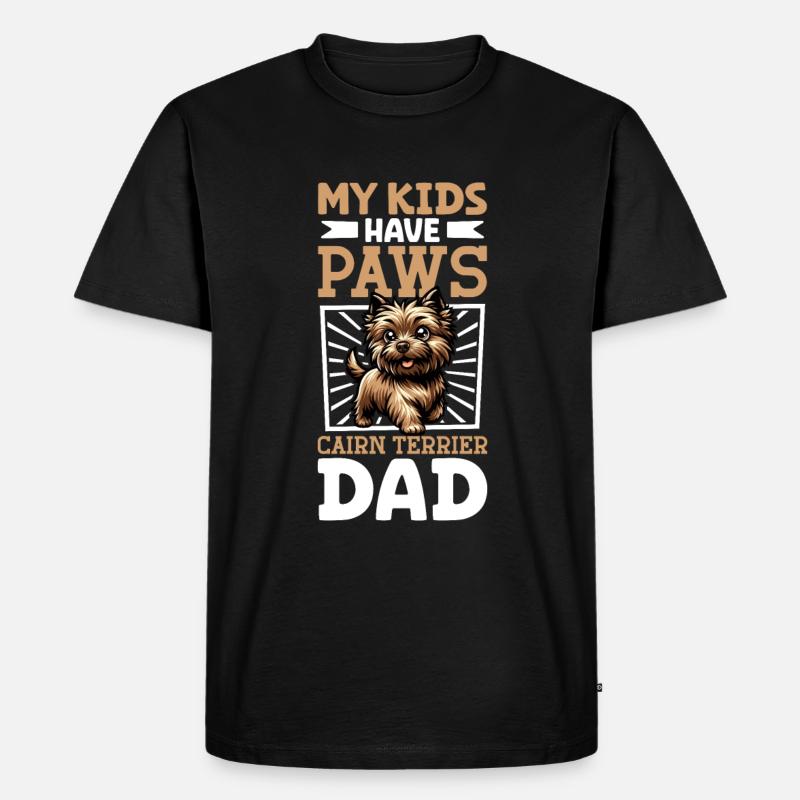 Cairn Terrier Papa - Männer Premium Bio T-Shirt - Schwarz