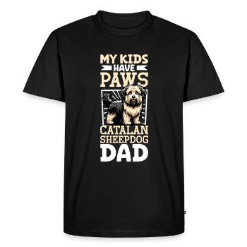Gos d’Atura Català Papa - T-shirt Premium bio Homme - noir - Devant - Nico (187cm)