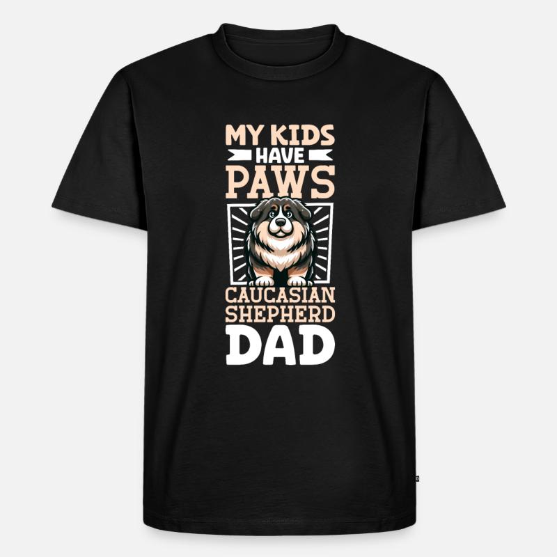 Kaukasischer Owtscharka Papa - Männer Premium Bio T-Shirt - Schwarz