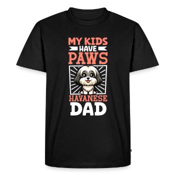 Papa bichon havanais - T-shirt Premium bio Homme - noir - Devant - Nico (187cm)
