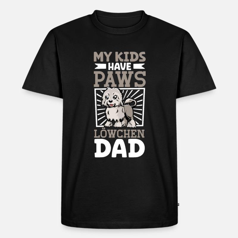 Löwchen Papa - Männer Premium Bio T-Shirt - Schwarz