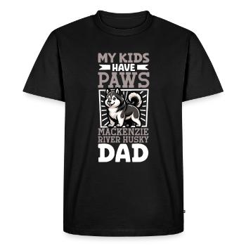 Papa husky du fleuve Mackenzie - T-shirt Premium bio Homme - noir - Devant - Nico (187cm)