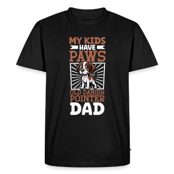 Vieux chien d’arrêt danois Papa - T-shirt Premium bio Homme - noir - Devant - Nico (187cm)