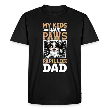 Papillon Dad - Men's Premium Organic T-Shirt - black - Front - Nico (187cm)