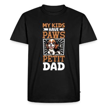Petit Basset Griffon Vendéen Papa - Men's Premium Organic T-Shirt - black - Front - Nico (187cm)