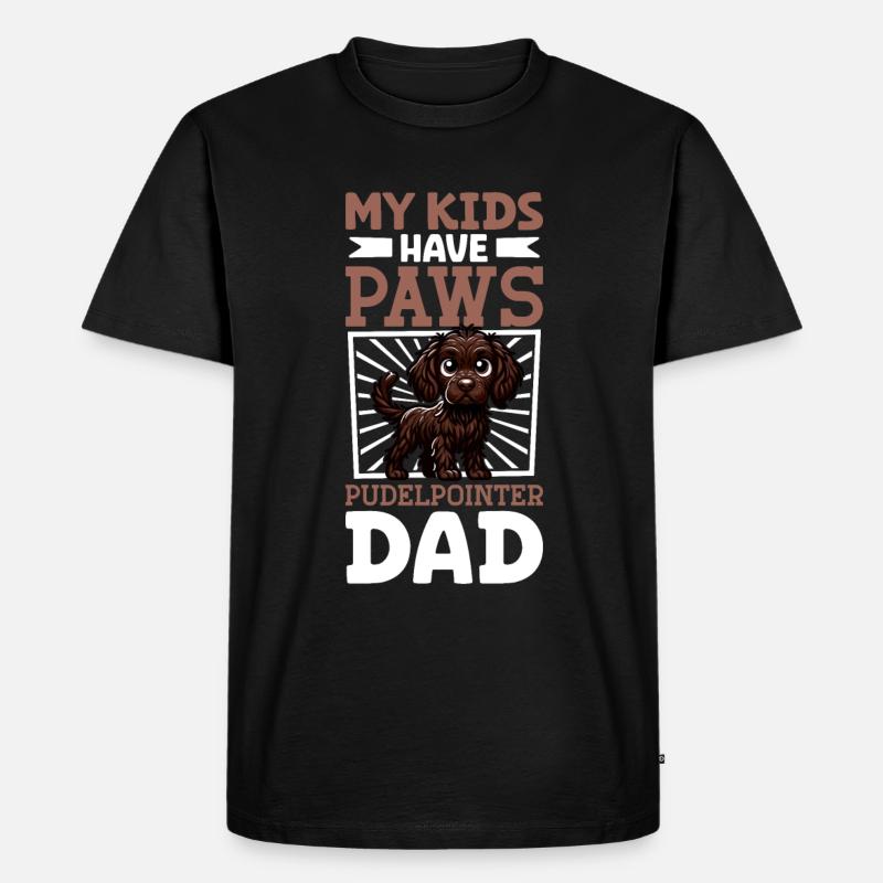 Pudelpointer Papa - Männer Premium Bio T-Shirt - Schwarz