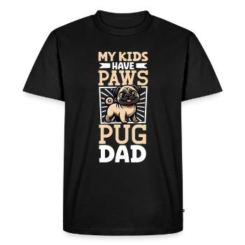 Pug Dad - Men's Premium Organic T-Shirt - black - Front - Nico (187cm)