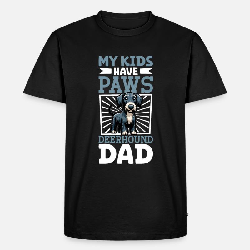 Deerhound Papa - Männer Premium Bio T-Shirt - Schwarz