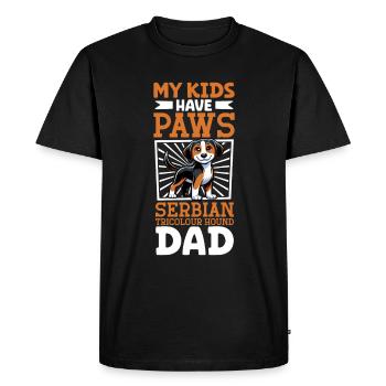 Papa lévrier serbe tricolore - T-shirt Premium bio Homme - noir - Devant - Nico (187cm)