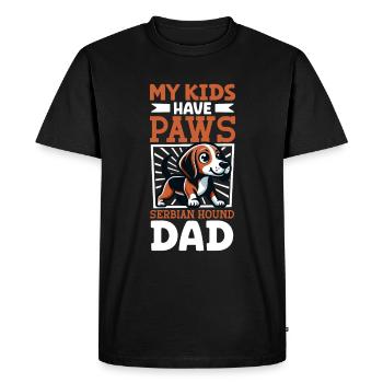 Papa lévrier serbe - T-shirt Premium bio Homme - noir - Devant - Nico (187cm)