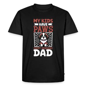 Papa Saint-Bernard - T-shirt Premium bio Homme - noir - Devant - Nico (187cm)