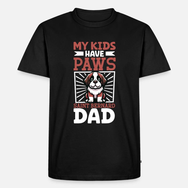Bernhardiner Papa - Männer Premium Bio T-Shirt - Schwarz