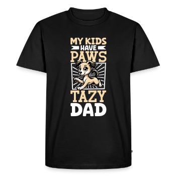 Papa Tazi d’Asie centrale - T-shirt Premium bio Homme - noir - Devant - Nico (187cm)