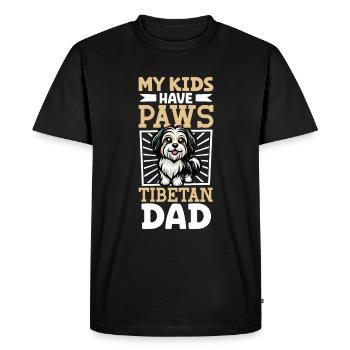 Papa terrier tibétain - T-shirt Premium bio Homme - noir - Devant - Nico (187cm)