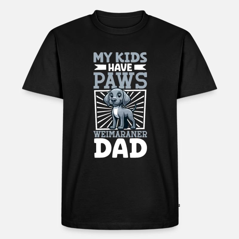 Weimaraner Papa - Männer Premium Bio T-Shirt - Schwarz