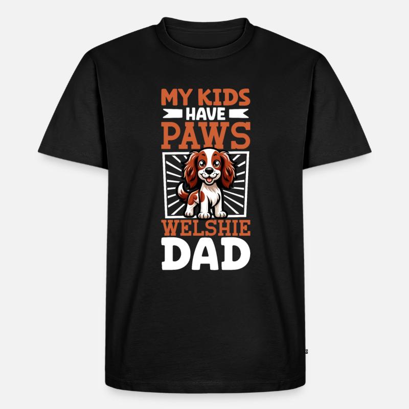 Welsh Springer Spaniel Papa - Männer Premium Bio T-Shirt - Schwarz