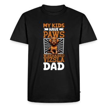 Papa pointeur hongrois à poil dur - T-shirt Premium bio Homme - noir - Devant - Nico (187cm)