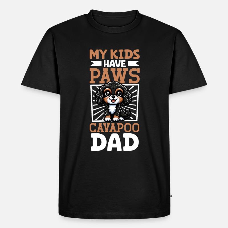 Cavapoo Papa - Männer Premium Bio T-Shirt - Schwarz