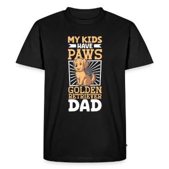 Golden Retriever Dad - Men's Premium Organic T-Shirt - black - Front - Nico (187cm)
