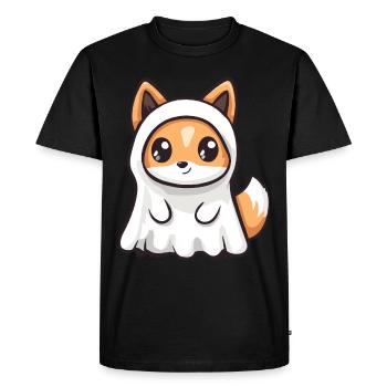 Fox Halloween Comic Ghost - Men's Premium Organic T-Shirt - black - Front - Nico (187cm)